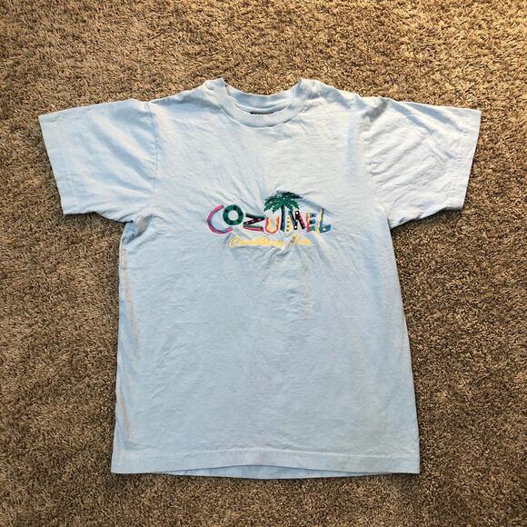 Men’s Light Blue Cozumel Embroidered Tee | Small - Picture 1 of 3
